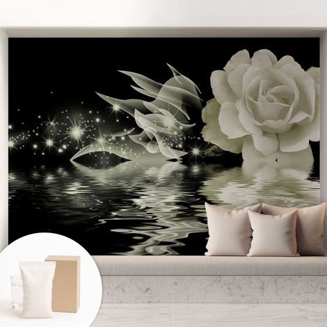 Papier peint intissé mural avec imprimé motifs uniques apparence moderne - Colle incluse gratuite Rose lumineuse 208x146 cm (1/5)