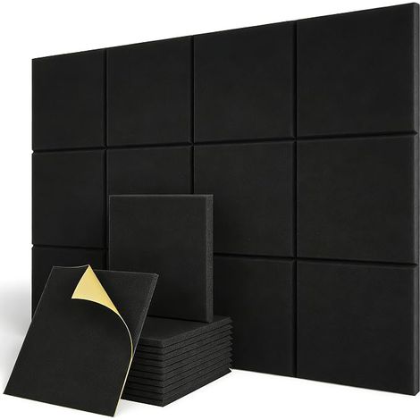 Acoustic Disc Stickers 30 x 30 x 1 cm for Studio Recording Home Cinema Living Room (Black) (1/5)
