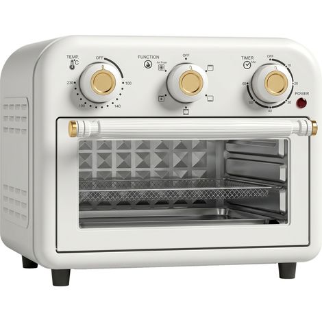 Four friteuse à air chaud 12 L 1200 W - Crème - Avec plaque de cuisson en acier - Pour cuisine saine, friture sans huile - Design compact (1/5)