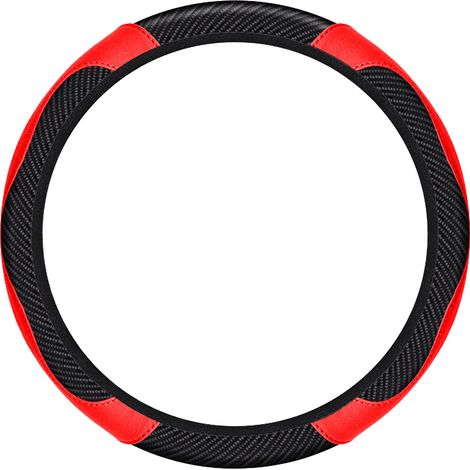 Autolenkradbezug, Universal-Mikrofaser-Lederlenkradbezug 37-38 cm / 15 Zoll, rutschfest, atmungsaktiv, strapazierfähig (Orange) (1/5)