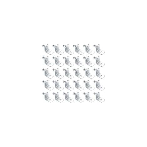 30 pezzi di supporti angolari in metallo per mensole, staffe ad angolo a L da 5 mm per mobili, armadi, credenze, librerie - Crezuo