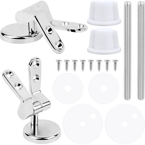 Kit de fijación para bisagras de inodoro, paquete de 2 bisagras de repuesto con fijaciones de aleación de zinc. (1/5)