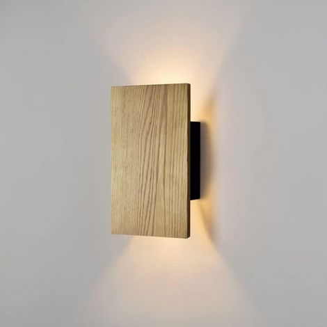 Applique murale en bois vintage avec interrupteur au design industriel, applique murale intérieure pour salon, chambre à coucher, couloir, lampe de nuit rétro en bois, blanc chaud, LED 8 W, 1 (1/5)