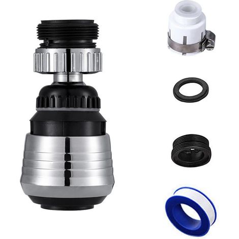 Robinet Rotatif à 360 Degrés, Douchette Evier Cuisine Robinet 360 Degres, Aérateur de Robinet, Aérateur de Robinet à Bec Pivotant à 360 Degrés, pour Adaptateur de Robinet D'évier de Cuisine (1/5)