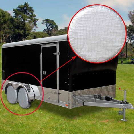 Set mit 4 wasserdichten und UV-beständigen Reifenabdeckungen für Anhänger, Wohnmobile, Wohnwagen, SUVs und LKWs, geeignet für Reifen mit einem Durchmesser von 27 bis 29 Zoll. (1/5)