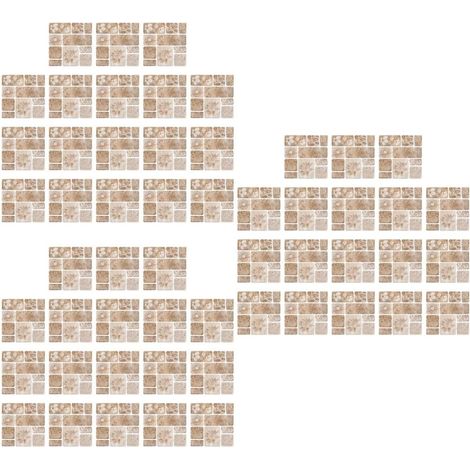 54pièces Stickers Mural Autocollants Effet Carrelage De Décorations Murales Autocollantes Pour Cuisine Et Salle De Bain Résistants Chaleur Eau (1/5)