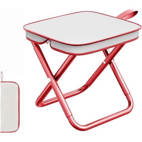 Tabouret de Chasse Pliable,Mini Chaise Léger,Mini Chaise Pliante,Petit Siège Pliable Portable avec Sac de Transport à Fermeture Éclair pour Voyage Pêche Randonnée BBQ Plage (Rot) (1/5)