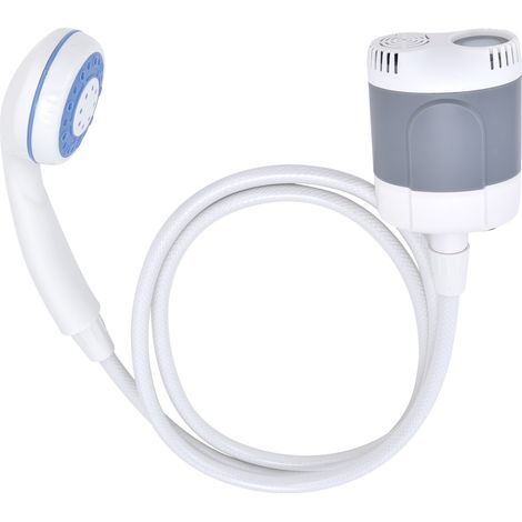 Ensemble de douche portable pour camping et randonnée, avec pompe et pulvérisateur portatif, chargement USB (gris/blanc) (1/5)