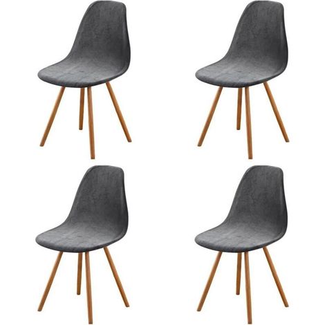 Lot de 4 housses de chaise de salle à manger extensibles grises scandinaves, housses universelles en velours sans accoudoirs pour salon, cuisine, décoration d'intérieur (1/4)