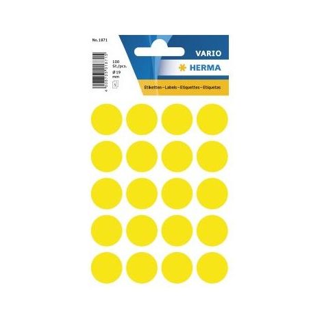 HERMA Markierungspunkt 1871 19mm gelb 100 St./Pack. (1/3)