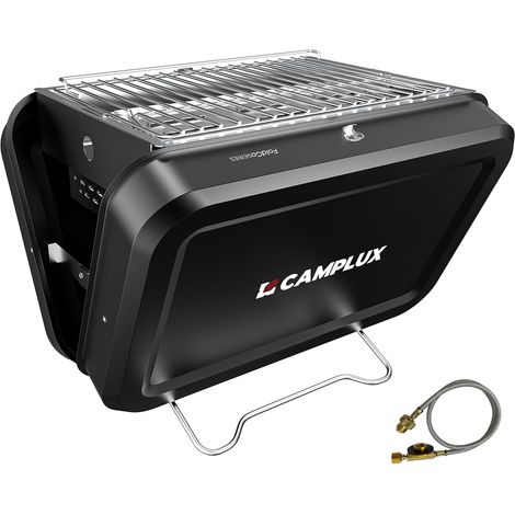 Barbecue Portable 2-en-1 Gaz Charbon Camping, FG16GB Grille 32x23,5 cm, 2 kW, Design Pliable Compact, pour Camping, Randonnée et Voyages (1/5)