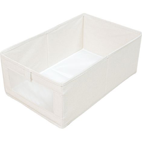 Boite Rangement Lot de 2 boîtes de rangement Wardrobe - Avec fenêtre transparente - Pour armoire, vêtements, livres, cosmétiques, jouets (40 x 27 x 17 cm) (1/5)