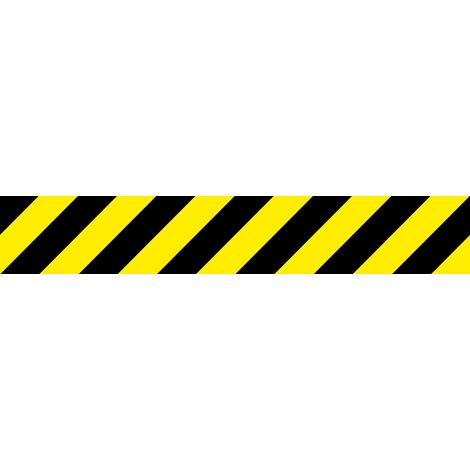Autocollant d'information - AVERTISSEMENT rayures jaunes et noires 30 cm (1/2)