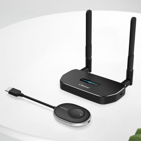 Transmetteur et récepteur HDMI sans Fil 4K 5G HD,HDMI Wireless Extender Récepteur 164FT/50M, Émetteur Wireless Prend en Charge la vidéo Audio de Mac/PC/Caméra vers HDTV/Projecteur