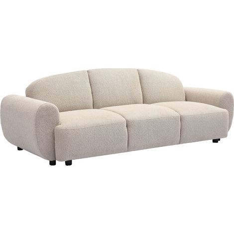 Canapé Convertible 3 Places en Tissu "Buddy" 234cm Beige (1/5)