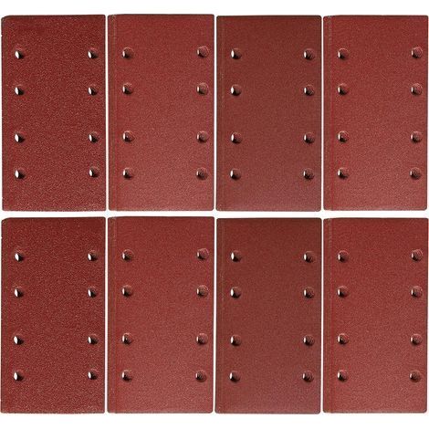Lot de 10 feuilles abrasives 93 x 185 mm - Papier abrasif carré auto-agrippant 8 trous - 1000 grains assortis - le polissage et l'élimination de la rouille (1/5)