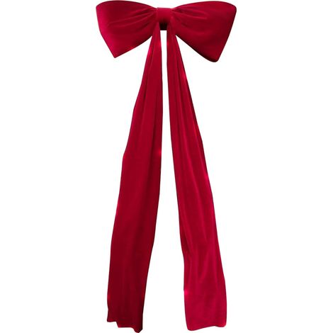 Nœud Papillon De Noël - Velours Rouge - 180 X 20 Cm - Pour Sommet D Arbre De Noël Mur Fenêtre Cheminée Intérieur Extérieur - 1 Pièce (1/5)
