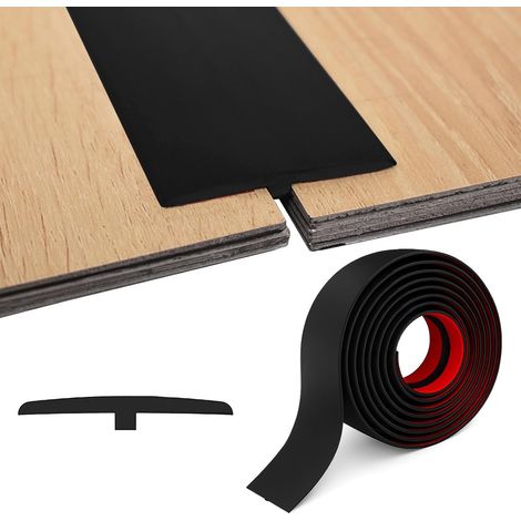 Barre de Seuil Adhesive, 3Mx5CM PVC Seuil de Porte en T Profilé Transition Sol, Flexible Bande de Transition Autocollant pour Seuils de Porte et Sols de Raccordement (1/5)