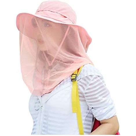 Casquette Anti-moustiques - Filet Protecteur Intégré - Protection UV 50+ - Aération par 4 Orifices - Tour de Tête 58-59 cm - 1 Pièce