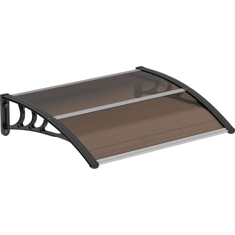 Auvent de porte d'entrée 120 x 75 cm, auvent adossé, toit en polycarbonate (1/5)