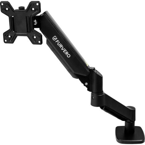 Support de moniteur FURVERO HK001 17-40" – Bras à ressort à gaz noir – Réglable pour ergonomie de bureau – Acier durable