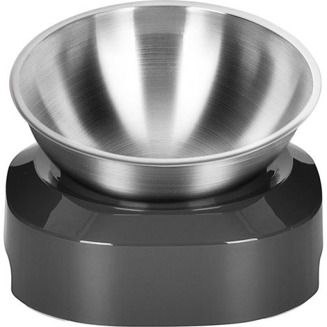 Gamelle surélevée pour chat en acier inoxydable, bol unique (1/5)