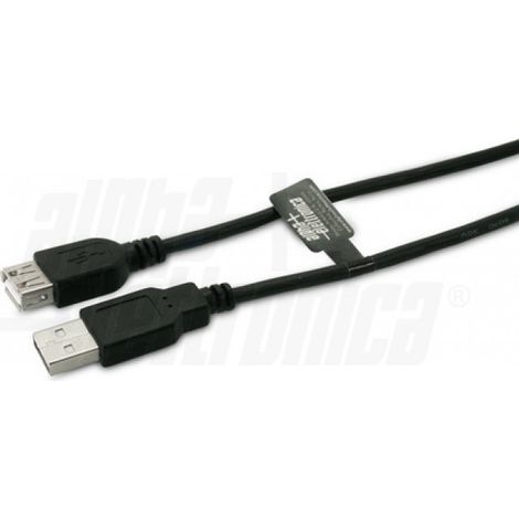 Cavo USB 2.0 da Spina USB tipo "A" a Presa USB tipo "A" 5m Nero