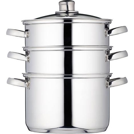 KitchenCraft Stainless Steel Three Tier 22cm Steamer