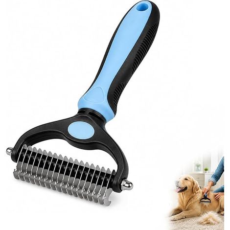 Detangling Brush for Dogs and Cats with Long Hair - Double Sided Curry Comb Anti Tangle Comb Effective Undercoat Removal (1/5)