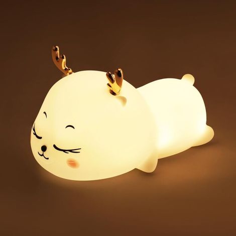 Veilleuse Bébé, Lampe de Chevet Silicone, Veilleuse Enfant Rechargeable avec 4 Modes D'éclairage Pour Enfants Adulte Chambre Décoration Nouveau-né (1/5)