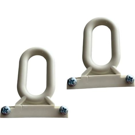 TENDAGGIMANIA® Ganci per Tende da Sole a Caduta - in PVC - 1 Coppia di Ganci universali Completa di Viti- Colore Avorio
