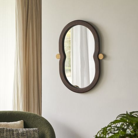 Miroir en bois de mindi 80x50 cm Agate (1/5)