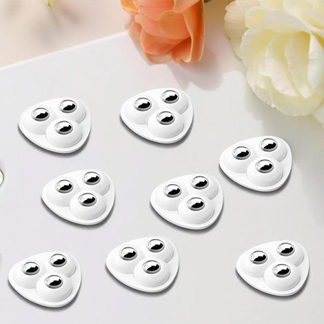 Lot de 8 mini roulettes pour appareils électroménagers, rotation à 360°, roulettes universelles adhésives pour boîte de rangement (blanc)