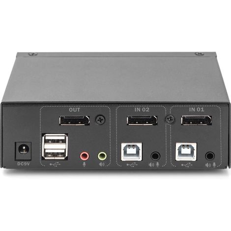 Digitus Switch KVM, 2x1 DP, DP Out, USB