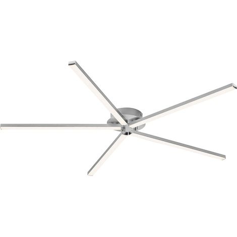 Plafoniera LED design lampada soggiorno plafoniera camera da letto, metallo alluminio plastica bianco, 24W 2400lm bianco caldo, LxH 74,7x6,2 cm, Briloner 3181-059 (1/5)
