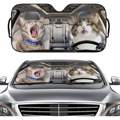 Parasole per auto, parabrezza anteriore, parasole per auto, ombrello parasole per auto 136,5  70 cm con maniglia girevole a 360°, parasole per bloccare il 99,9% dei raggi UV