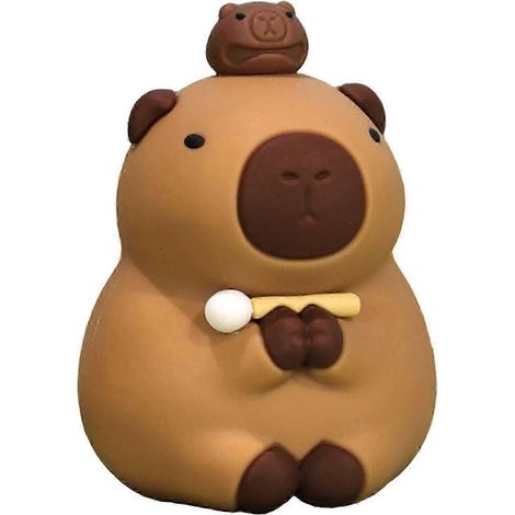Statuette de capybara - Ornement de bureau, sculpture décorative mignonne, figurine animale, décoration de tableau de bord de voiture pour bureau, fête ou chambre-Style A
