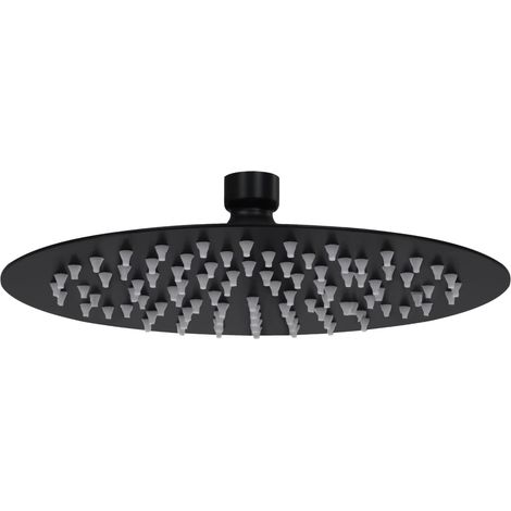 Pomme de douche ronde noire mat Tecom LRNR  Noir mat - Ø 250 mm