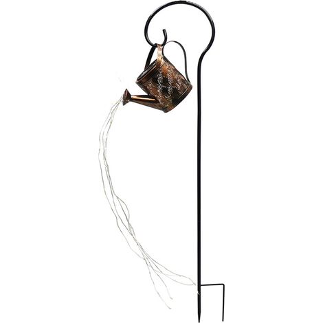 Arrosoir solaire lumineux avec lanterne suspendue d'extérieur en métal étanche, décoration pour table, terrasse, allée, fête, Noël