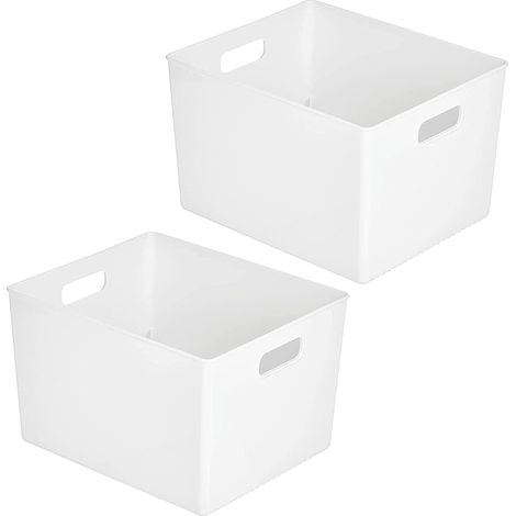 Organisateur Alimentaire - Plastique Rigide - Pour Réfrigérateur Comptoir Placard - Lot de 2 - Blanc (1/5)
