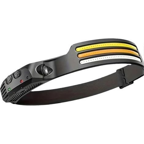 Linterna frontal ultraligera con sensor de movimiento de 230°, 1800 MAH - Linterna frontal recargable, Lámpara frontal, Linterna frontal, Super Lumineux Étanche Léger Torche Frontale LED Puissante pou (1/5)