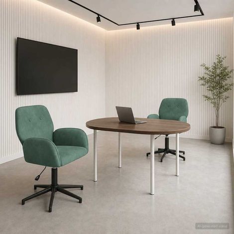 vidaXL Sedie da scrivania girevoli 2 pz 54 x 55 x 90 cm Verde Mare (1/5)
