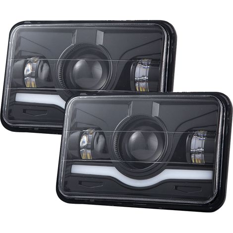 Set aus 2 LED-Scheinwerfern 10,2 x 15,2 cm, 5 rechteckige Scheinwerfer mit Fern- und Abblendlicht sowie Tagfahrlicht als Ersatz für Peterbilt Kenworth Freightliner Ford Probe Oldsmobile Cutlass. (1/5)