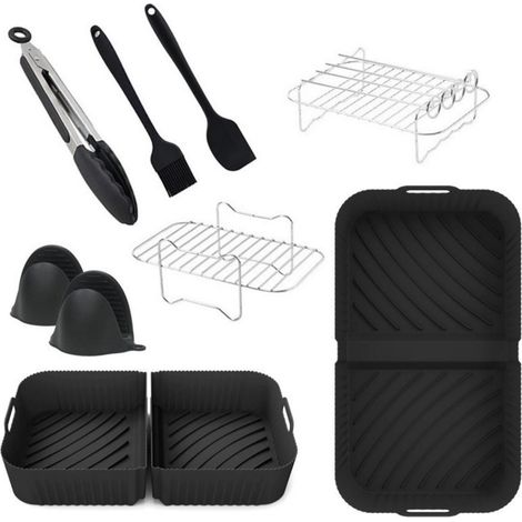 Accessoires Pour Friteuse À Air - Silicone Alimentaire - Compatible Avec Modèles Dual Zone 10 L - Lot De 10 Pièces