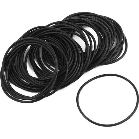 50 pièces noir 46,2 mm x 1,8 anneaux d'huile en forme O caoutchouc NBR (1/2)