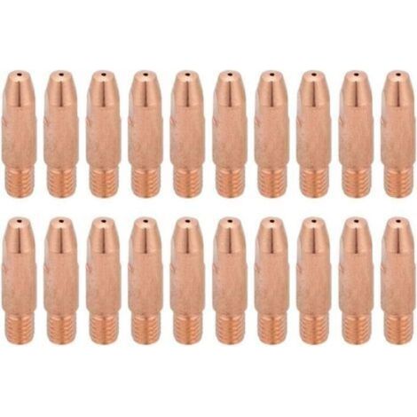 Plasma Consommable Buse de Coupe 20Pcs Pointe De Contact En Cuivre M6 pour Binzel 24KD MIG/MAG Torche De Soudage (1,2X28mm)
