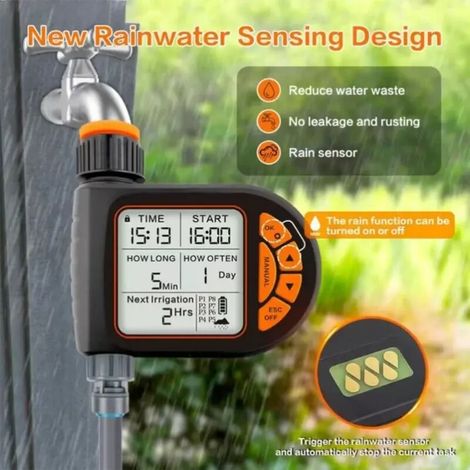 (S645) Minuteur programmable pour robinet de jardin, système d'arrosage fileté facile à installer pour la maison et le jardin. (1/5)