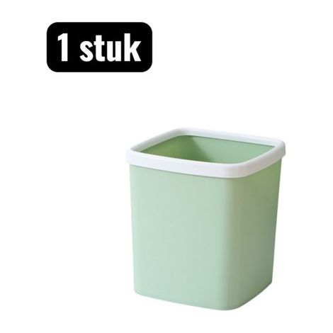 pièce - Prullenbak - Mini poubelle - Mini Prullenbak de bureau - Poubelle carrée pour bureau - Mini poubelle pour bureau et chambre - Petite poubelle avec couvercle - Verte (1/5)