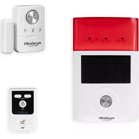 Kit autonome sans-fil sirène solaire détecteur ouverture choc porte et fenêtre avec sirène + télécommande (gamme BT)