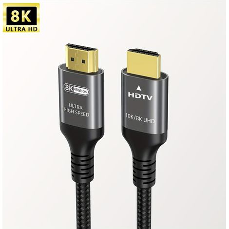 8K Câble HDMI 1.83M, HDMI HD Line 8K 60HZ tressé Mesh 2.1b radium sculpté aluminium Shell TV affichage câble de connexion d'ordinateur (1/5)
